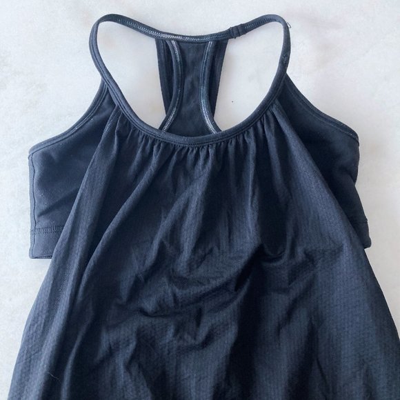 Lululemon black No Limit Tank, yoga tank with inner built in sports bra - Picture 7 of 9